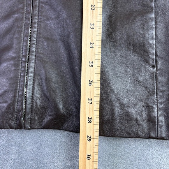 Brooks 346 Womens L Brown Leather Jacket Full Zip Collared Long Sleeve Classic - Picture 10 of 10